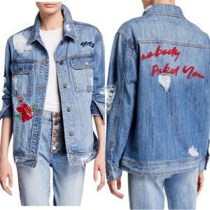 Nobody asked you embroidered jean jacket